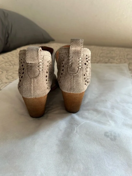 Jeffrey Campbell Taupe Laser-Cut Suede Ankle Booties - Picture 4 of 4